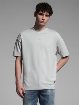 Jack & Jones - Grey Solid Regular Fit T-Shirt
