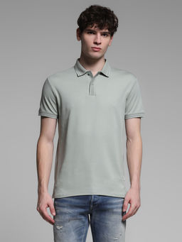 Jack & Jones - Green Solid Regular Fit Polo T-Shirt
