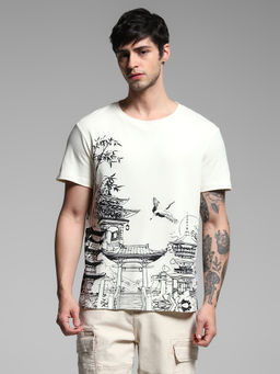 Jack & Jones - White Graphic Regular Fit T-Shirt
