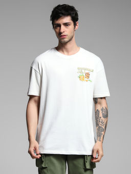 Jack & Jones - White Graphic Crew Neck T-Shirt