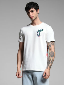 Jack & Jones - White Graphic Regular Fit T-Shirt