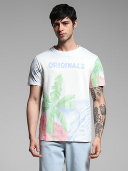 Jack & Jones - White Regular Fit Graphic T-Shirt