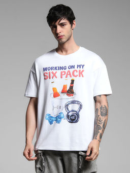 Jack & Jones - White Graphic Crew Neck T-Shirt