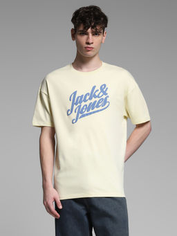 Jack & Jones - Yellow Solid Oversized Fit T-Shirt
