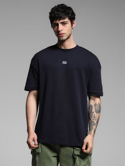 Jack & Jones - Navy Blue Graphic Crew Neck T-Shirt