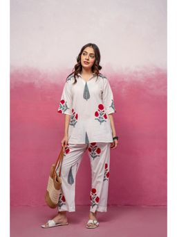 DEASHA INDIA - Lumi White Floral Co-Ord Set