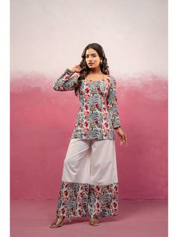 DEASHA INDIA - Meyara White Corset Kurti & Palazzo