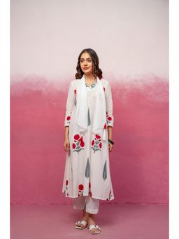 DEASHA INDIA - Neera White Kurta with Pant & Scarf
