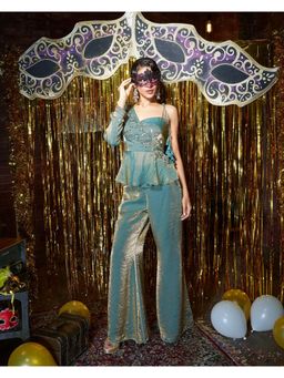 Qunic - Green The Last Dance Top and Palazzo