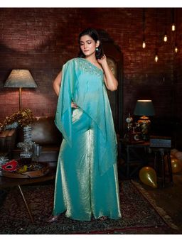 Qunic - Blue Modern Myth Top and Palazzo