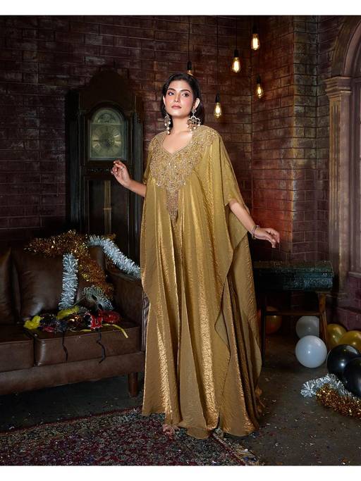 Buy Qunic Golden Enchant Kaftan Dress (S) Online