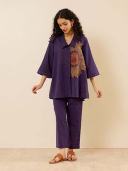 Rustorange - Sunflower Slob Cotton Purple Co-Ord Set