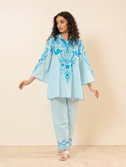 Rustorange - Paisley Slob Cotton Sky Blue Co-Ord Set