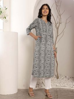 Chowkhat - Hand Printed Pure Cotton Long Kurta