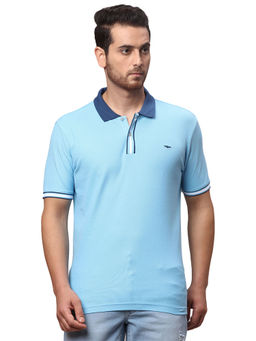 Park Avenue - Slim Fit Solid Blue T-Shirt