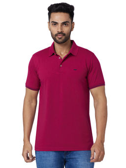Park Avenue - Slim Fit Solid Red T-Shirt