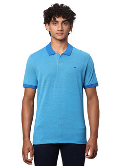 Park Avenue - Slim Fit Solid Blue T-Shirt