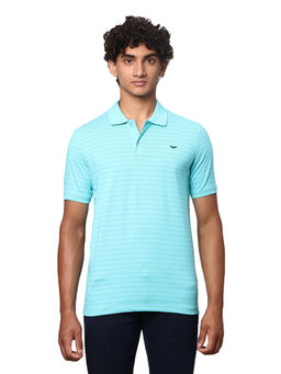 Park Avenue - Slim Fit Stripes Blue T-Shirt