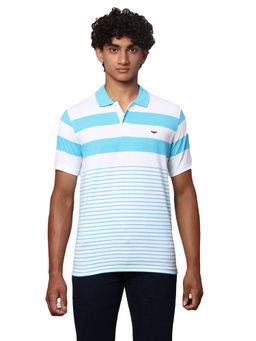 Park Avenue - Slim Fit Stripe Blue T-Shirt
