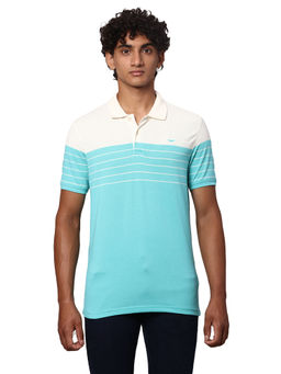 Park Avenue - Slim Fit Stripe Blue T-Shirt