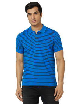 Park Avenue - Slim Fit Stripe Blue T-Shirt