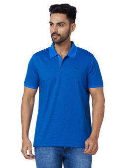 Park Avenue - Slim Fit Printed Blue T-Shirt