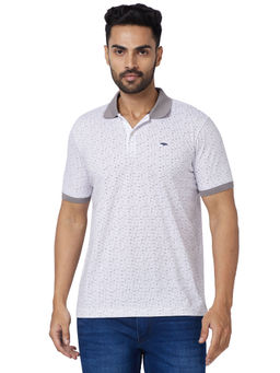 Park Avenue - Slim Fit Printed Grey T-Shirt