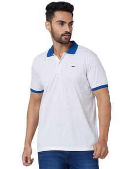 Park Avenue - Slim Fit Printed Blue T-Shirt