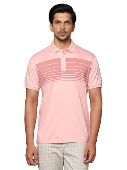 Park Avenue - Slim Fit Printed Pink T-Shirt