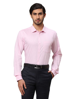 Park Avenue - Slim Fit Self Design Pink Shirt