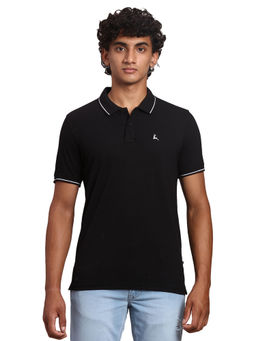 Parx - Regular Fit Solid Black T-Shirt