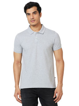 Parx - Regular Fit Solid Grey T-Shirt