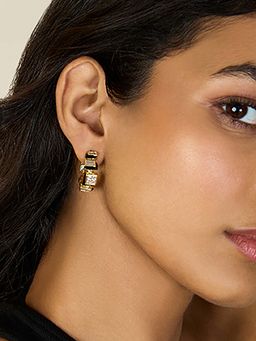 Isharya - Black Squares Hoops