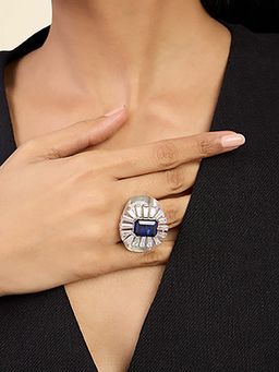 Isharya - Bombe Blue Corumdum Cocktail Ring