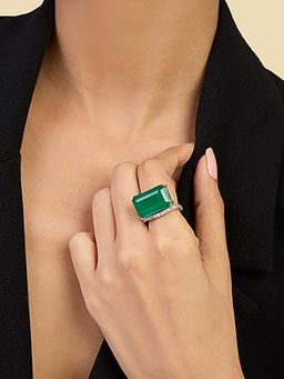 Isharya - Radiant Emerald Cut Cocktail Ring
