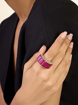 Isharya - Ruby Corumdum Baguette Band Ring