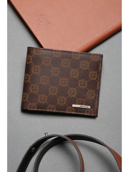 Allen Solly - Men Brown Print Genuine Leather Wallet
