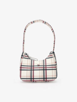 Tommy Hilfiger - Checks White Polyester Shoulder Bag