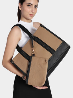 MINI WESST - Women's Tote Bag with Pouch and Detachable Strap (Set of 2)