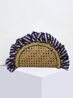 ODDCAT - Brocade Purple Frill-Ah Clutch