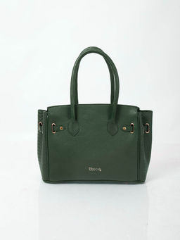 ODDCAT - Jackie Olive Leather Flap Handbag with Detachable Strap