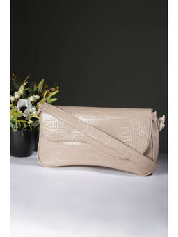 Van Heusen - Women Beige Textured Casual Shoulder Bag