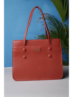 Van Heusen - Women Red Solid Casual Handbag with Detachable Strap