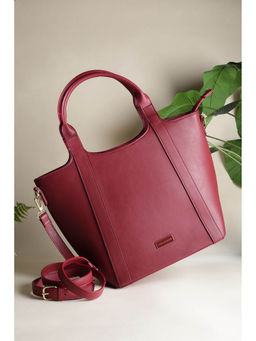 Van Heusen - Women Red Solid Casual Handbag with Detachable Strap