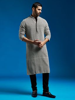 Vastramay - Men Black Georgette Kurta