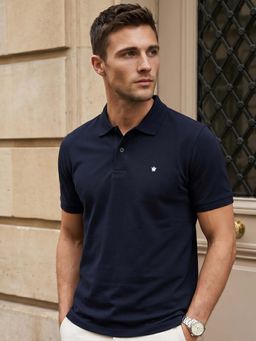 Louis Philippe - Men's Golf Leisure Pique Solid Polo T-shirt with Active Stretch