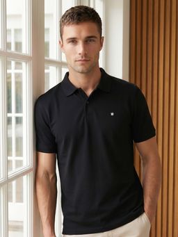 Louis Philippe - Men's Golf Leisure Pique Solid Polo T-shirt with Active Stretch
