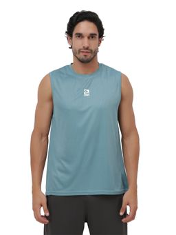 Shrey - Black Active Fit Solid Sleeveless Tank