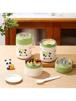 House of Quirk - Green Insulated Breakfast Cup with Lid and Spoon Lunch Box