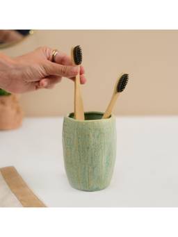Voncasa - Green Ceramic Toothbrush Holder